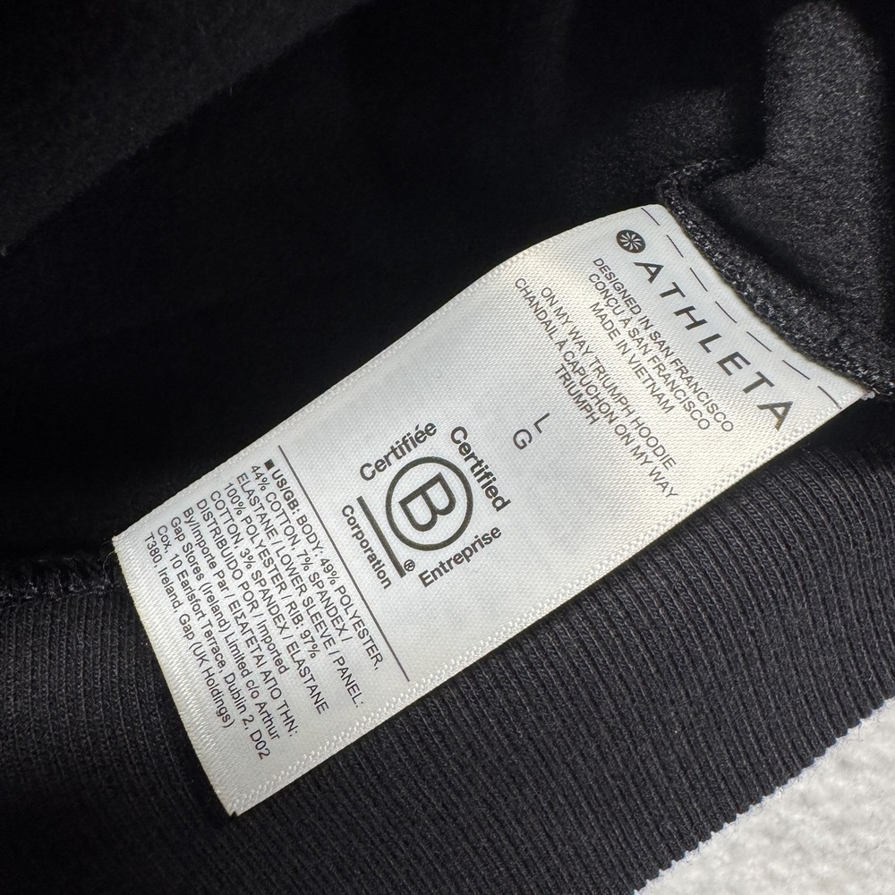 Athleta Full Zip‎ Jacket Black Hooded Lightweight Active Running Gym Men's Large - Picture 5 of 11